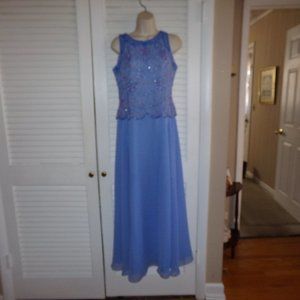 Vintage Chadwick's beaded evening gown size 6P Worn‎ once Periwinkle/pink